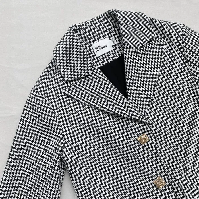 Outerwear Woman SelfPortrait Houndstooth Coat Outerwear Woman SelfPortrait Houndstooth Coat
