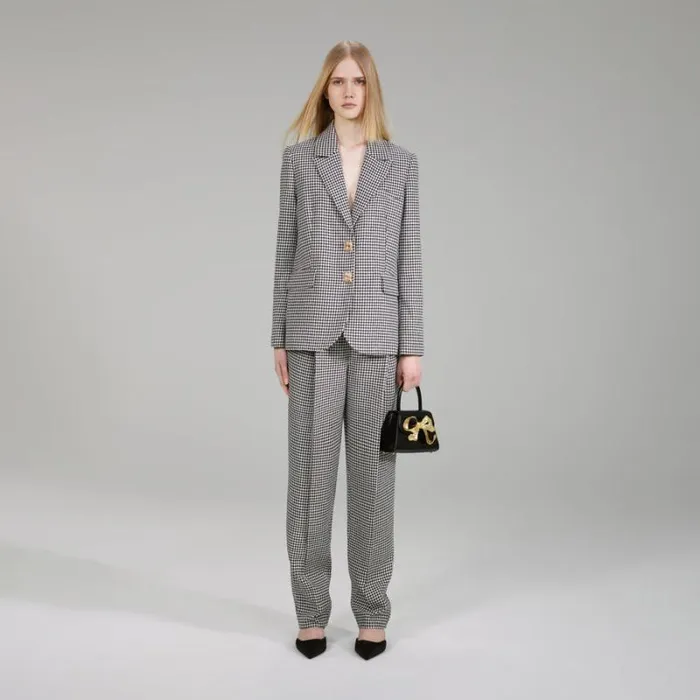 Outerwear Woman SelfPortrait Houndstooth Coat Outerwear Woman SelfPortrait Houndstooth Coat