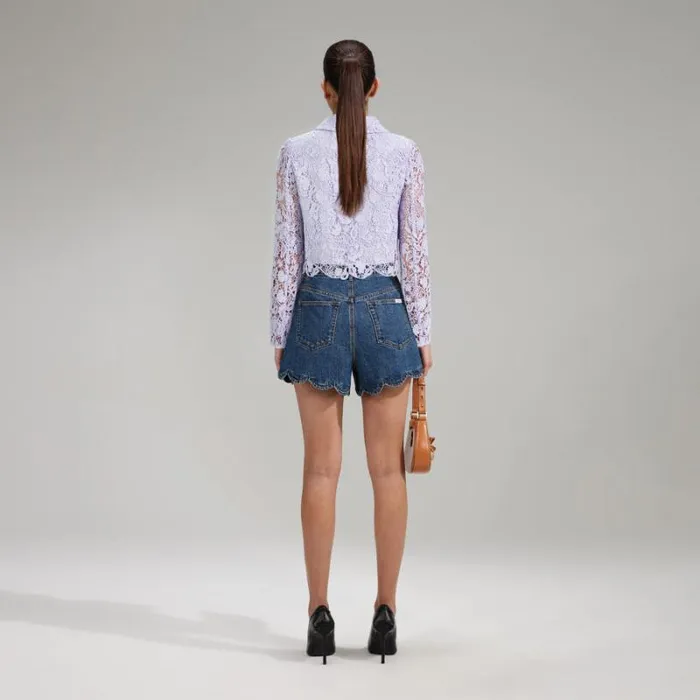 Outerwear Woman SelfPortrait Lilac Boucle Jacket Outerwear Woman SelfPortrait Lilac Boucle Jacket