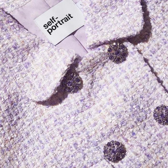 Outerwear Woman SelfPortrait Lilac Boucle Jacket Outerwear Woman SelfPortrait Lilac Boucle Jacket