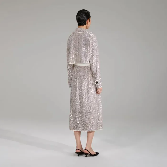 Outerwear Woman SelfPortrait Stretch Sequin Coat