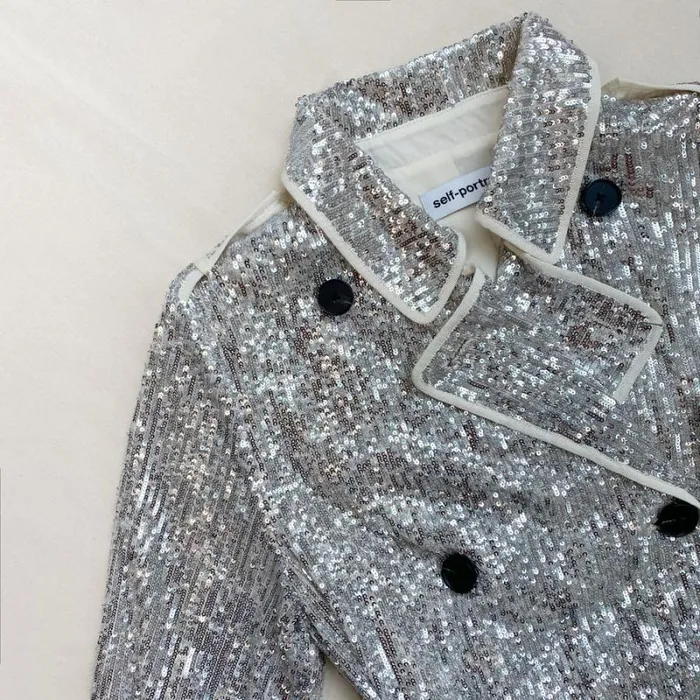 Outerwear Woman SelfPortrait Stretch Sequin Coat