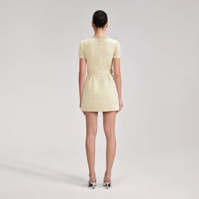 Outerwear Woman SelfPortrait Yellow Boucle Cropped Jacket Outerwear Woman SelfPortrait Yellow Boucle Cropped Jacket
