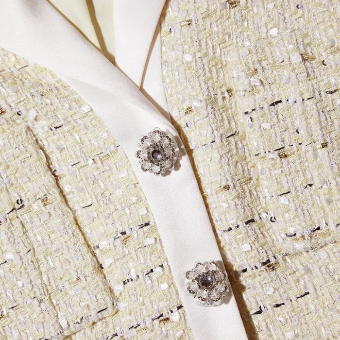 Outerwear Woman SelfPortrait Yellow Boucle Cropped Jacket Outerwear Woman SelfPortrait Yellow Boucle Cropped Jacket