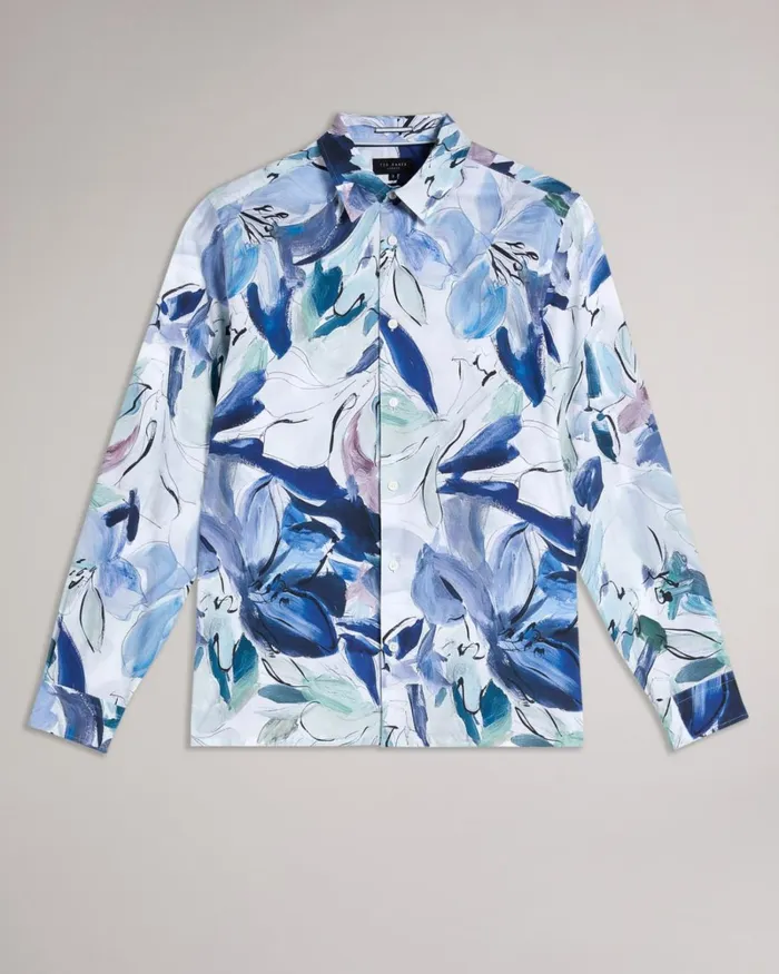 Painted Floral Print Shirt Multicolor Men Ted Baker Shirts