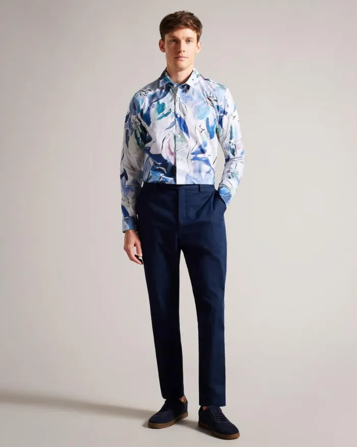 Painted Floral Print Shirt Multicolor Men Ted Baker Shirts Painted Floral Print Shirt Multicolor Men Ted Baker Shirts