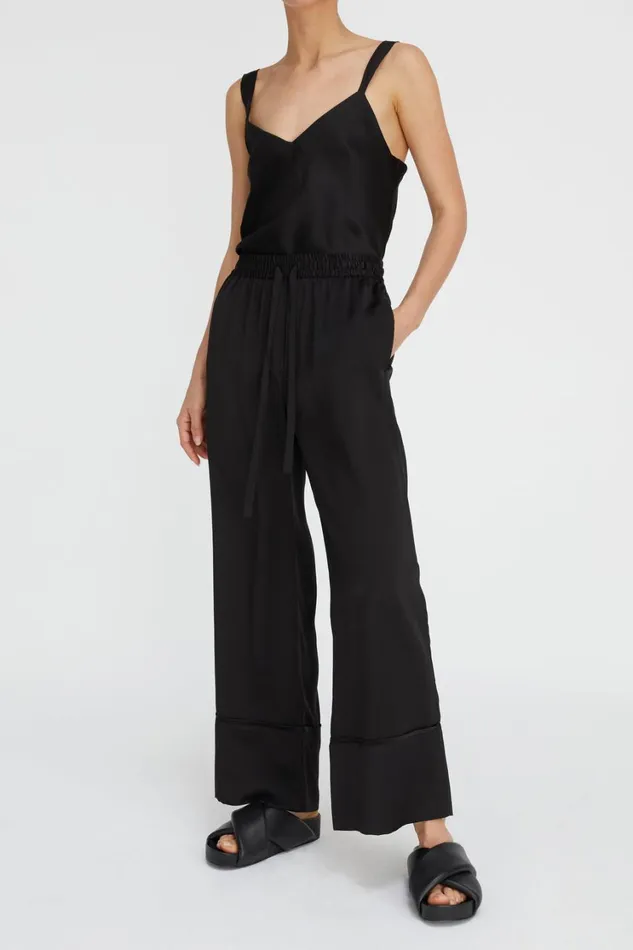 Pants And Shorts Women Lee Mathews Stella Silk Satin Pant