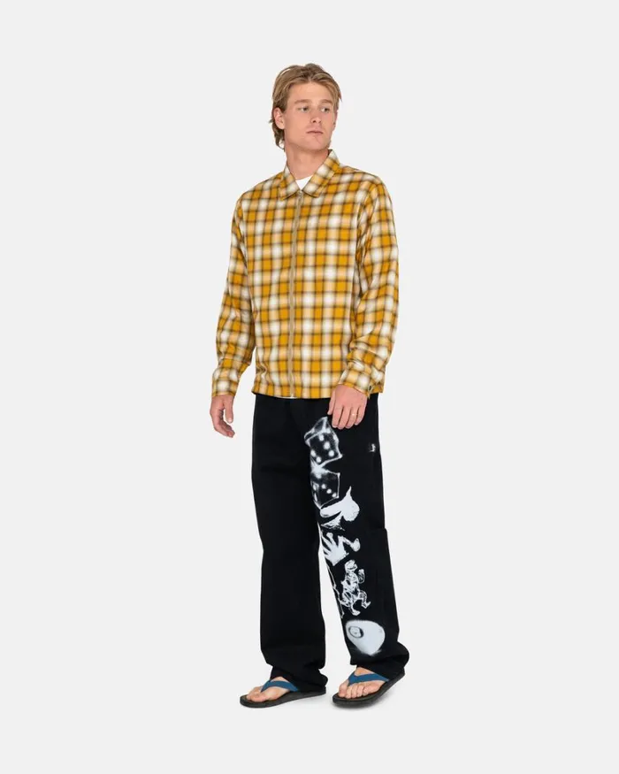 Pants Men Stussy AIRBRUSH ICON BEACH PANT Black Pants Men Stussy AIRBRUSH ICON BEACH PANT Black