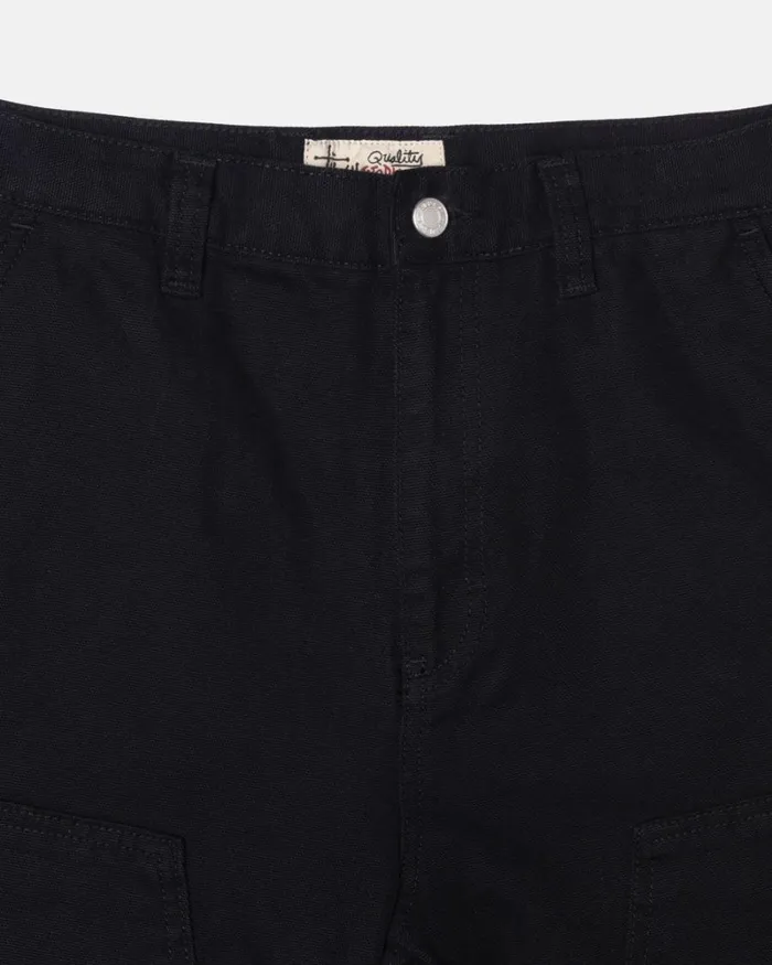 Pants Men Stussy CANVAS WORK PANT Black Pants Men Stussy CANVAS WORK PANT Black