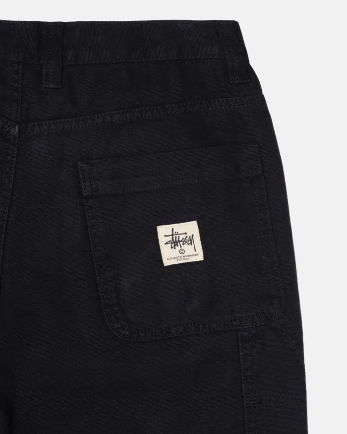 Pants Men Stussy CANVAS WORK PANT Black Pants Men Stussy CANVAS WORK PANT Black