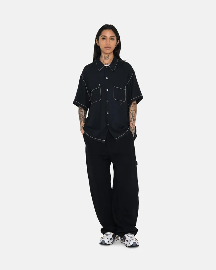 Pants Men Stussy CANVAS WORK PANT Black Pants Men Stussy CANVAS WORK PANT Black