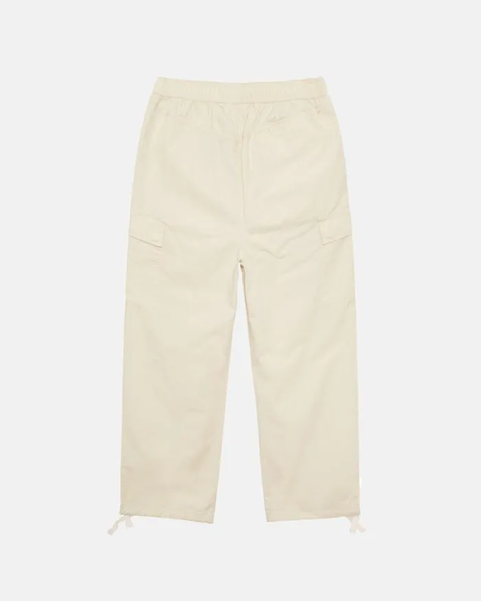 Pants Men Stussy RIPSTOP CARGO BEACH PANT Cream Pants Men Stussy RIPSTOP CARGO BEACH PANT Cream