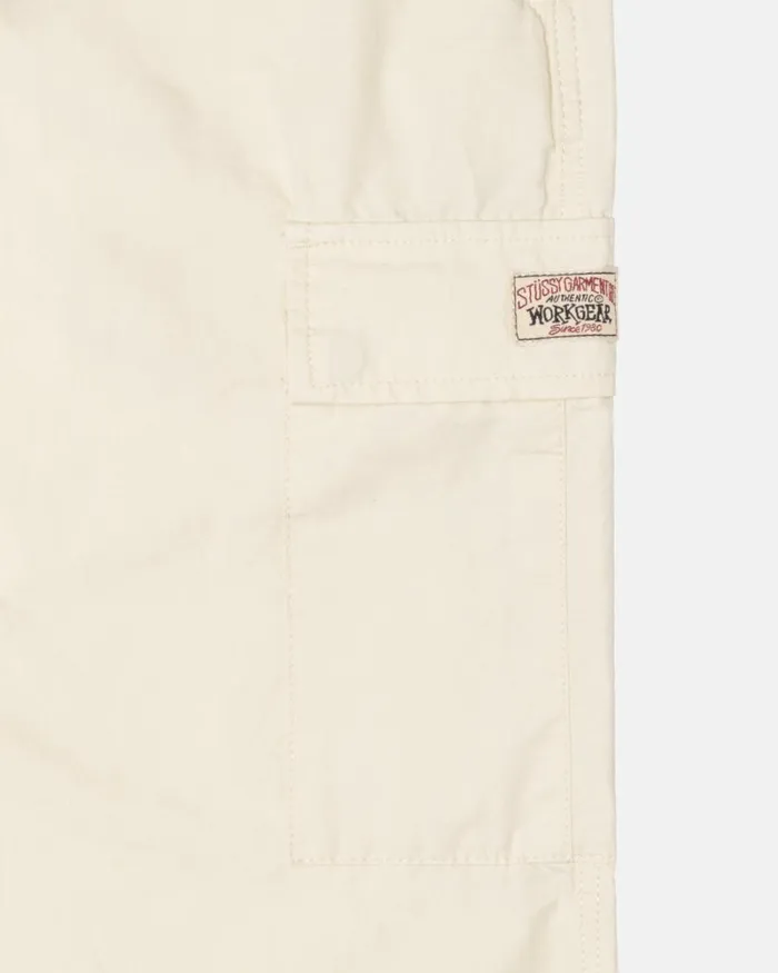 Pants Men Stussy RIPSTOP CARGO BEACH PANT Cream Pants Men Stussy RIPSTOP CARGO BEACH PANT Cream