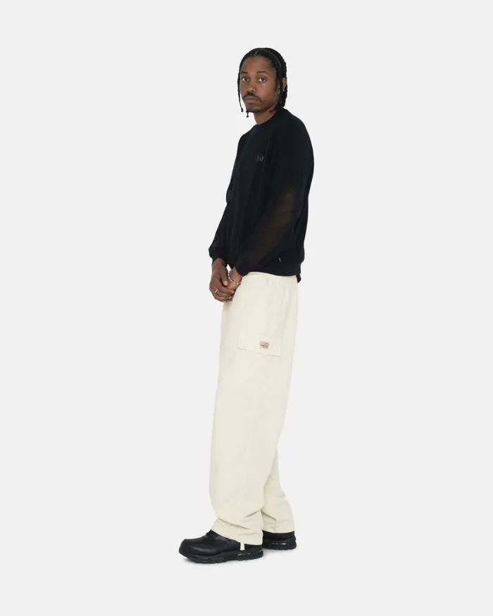 Pants Men Stussy RIPSTOP CARGO BEACH PANT Cream Pants Men Stussy RIPSTOP CARGO BEACH PANT Cream