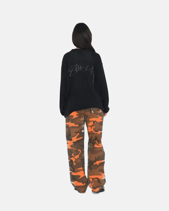 Pants Men Stussy SPRAY DYE BIG OL039 JEANS Orange Camo Pants Men Stussy SPRAY DYE BIG OL039 JEANS Orange Camo