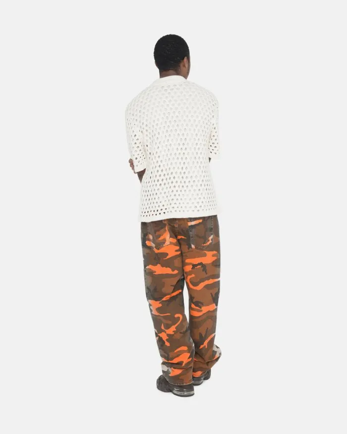 Pants Men Stussy SPRAY DYE BIG OL039 JEANS Orange Camo Pants Men Stussy SPRAY DYE BIG OL039 JEANS Orange Camo