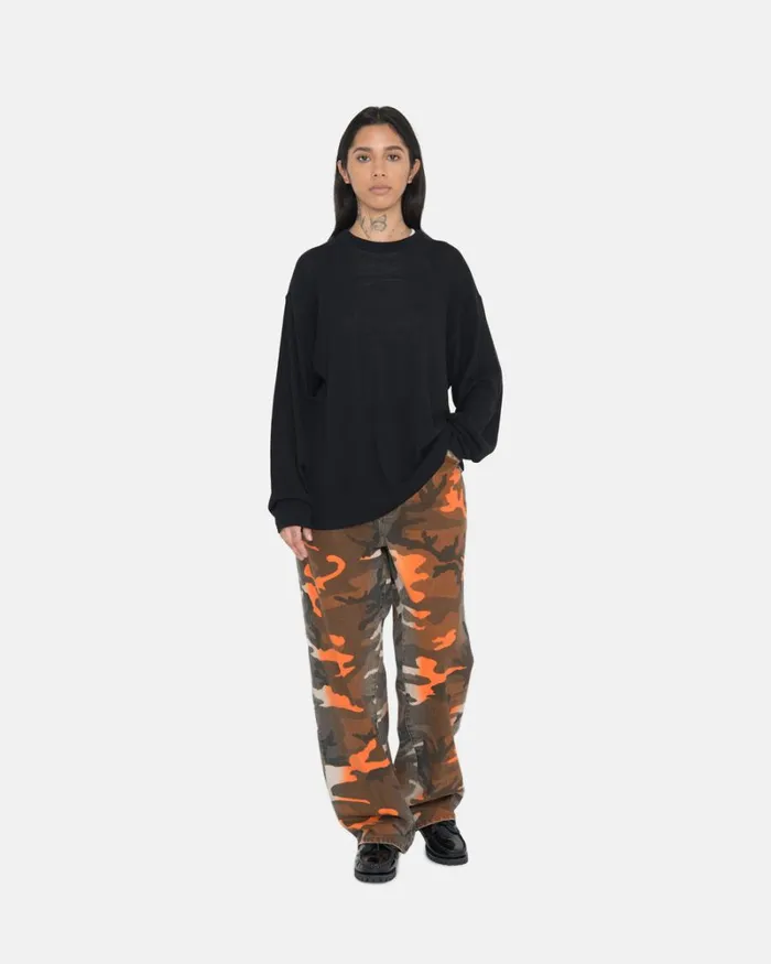 Pants Men Stussy SPRAY DYE BIG OL039 JEANS Orange Camo Pants Men Stussy SPRAY DYE BIG OL039 JEANS Orange Camo