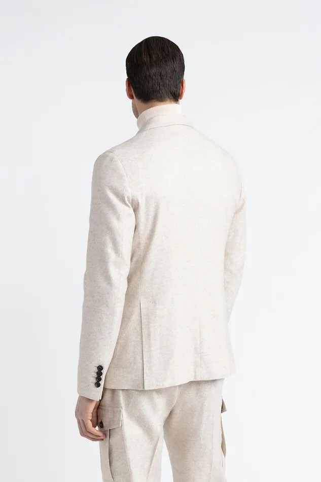Peserico Blazers Man Wool Silk And Cashmere Tweed SingleBreasted Blazer Beechwood Peserico Blazers Man Wool Silk And Cashmere Tweed SingleBreasted Blazer Beechwood