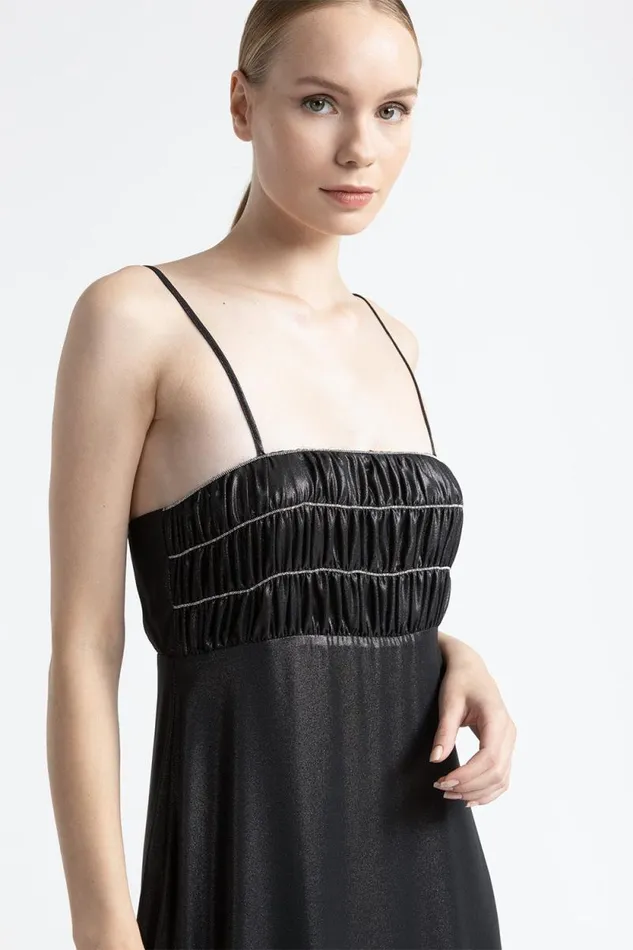 Peserico Dresses And Jumpsuits Woman Laminated Georgette Long Dress Black Peserico Dresses And Jumpsuits Woman Laminated Georgette Long Dress Black