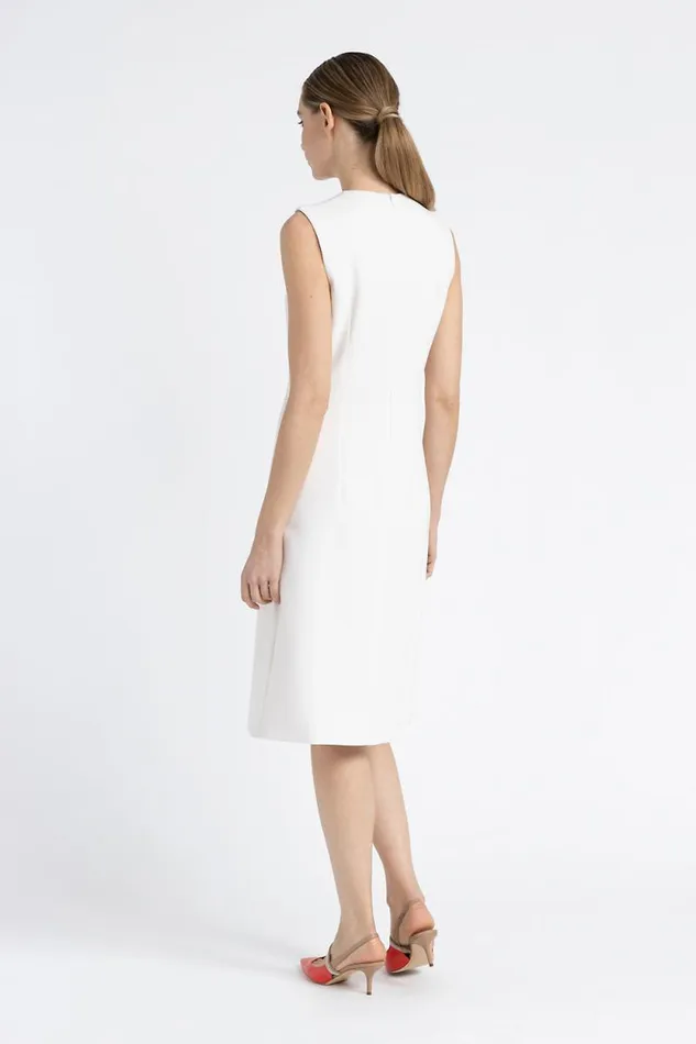 Peserico Dresses And Jumpsuits Woman Sleeveless Longuette Dress Pearl Beige Peserico Dresses And Jumpsuits Woman Sleeveless Longuette Dress Pearl Beige