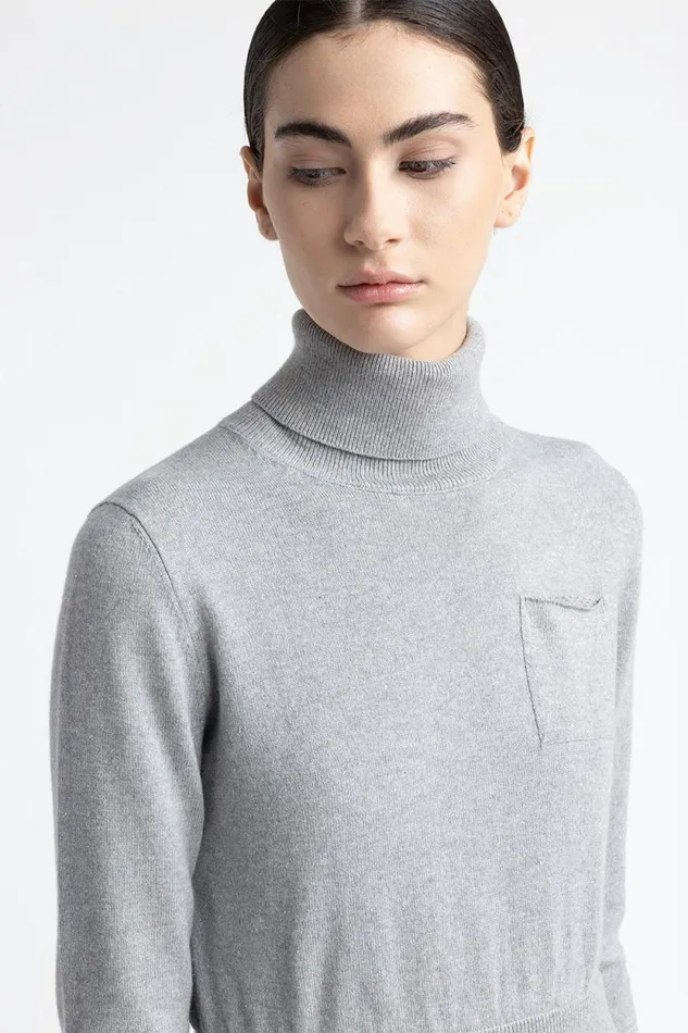 Peserico Dresses And Jumpsuits Woman Wool Silk Cashmere Lurex And Taffeta Dress Granite Peserico Dresses And Jumpsuits Woman Wool Silk Cashmere Lurex And Taffeta Dress Granite