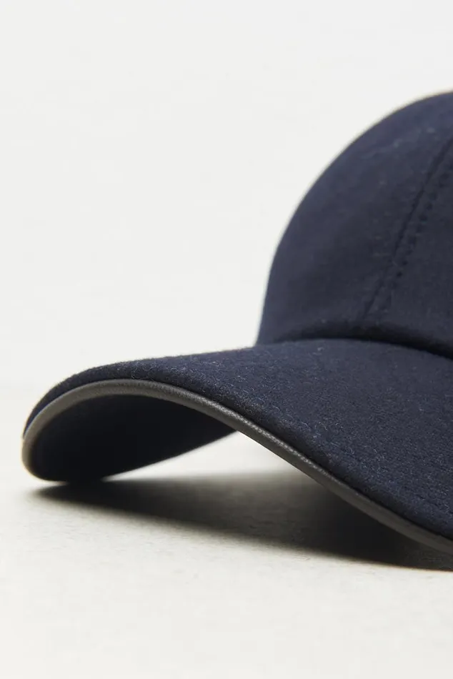 Peserico Hats And Caps Man Cashmere Blend Baseball Cap Inkwell Blue Peserico Hats And Caps Man Cashmere Blend Baseball Cap Inkwell Blue