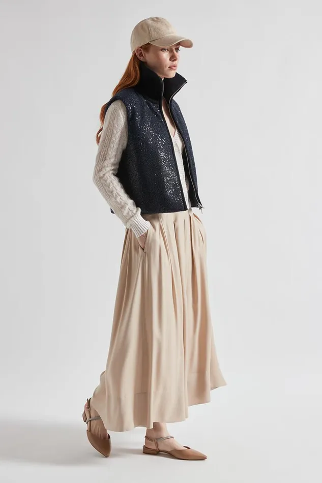 Peserico Knitwear Woman Merino Wool Alpaca And Lurex Cardigan With Plaited Stitch Crew Neck Natural White Peserico Knitwear Woman Merino Wool Alpaca And Lurex Cardigan With Plaited Stitch Crew Neck Natural White