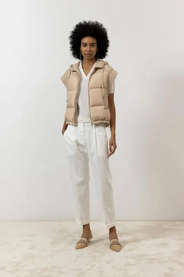 Peserico Knitwear Woman Polo Neck Sweater In Pure Cashmere Natural White Peserico Knitwear Woman Polo Neck Sweater In Pure Cashmere Natural White