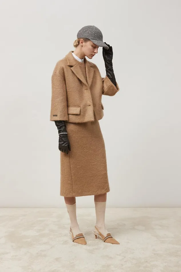 Peserico Knitwear Woman Wool Silk And Cashmere Laminated Gilet Macchiato Peserico Knitwear Woman Wool Silk And Cashmere Laminated Gilet Macchiato