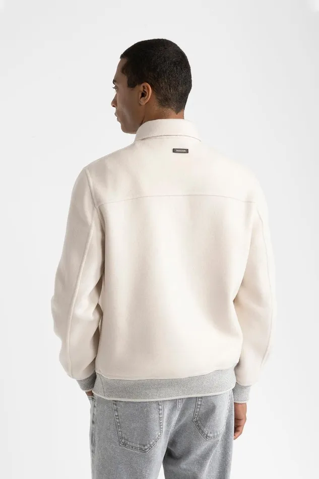 Peserico Outerwear Man DoubleFace Wool And Cashmere Jacket Barley Peserico Outerwear Man DoubleFace Wool And Cashmere Jacket Barley