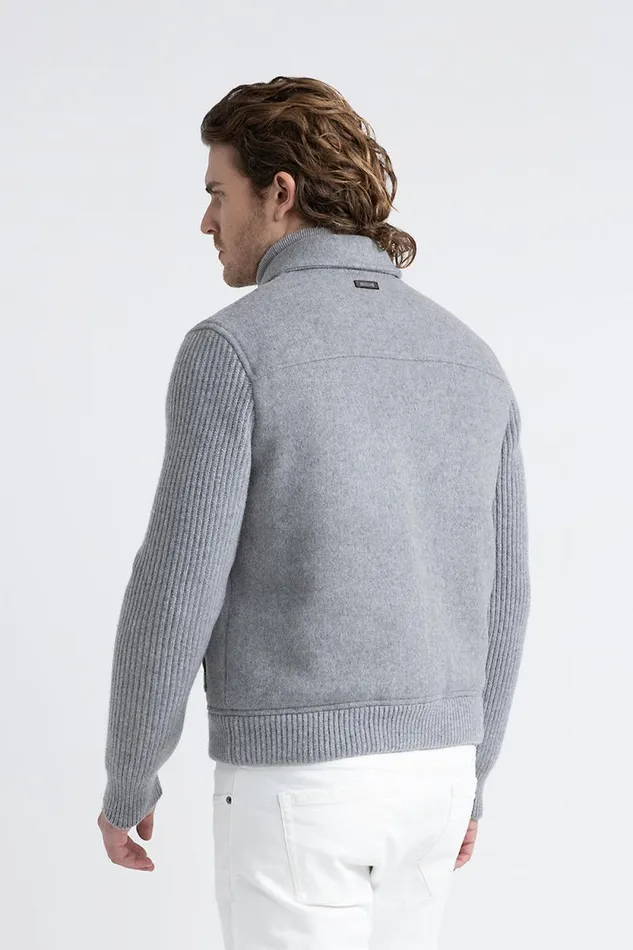 Peserico Outerwear Man DoubleFace Wool And Cashmere Jacket Granite Peserico Outerwear Man DoubleFace Wool And Cashmere Jacket Granite