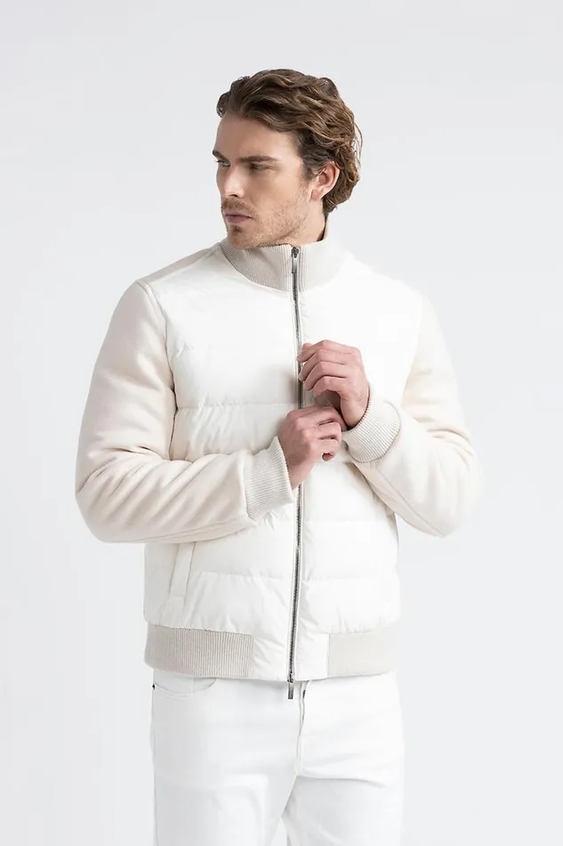 Peserico Outerwear Man Wr Goose Down Bomber Hornbeam