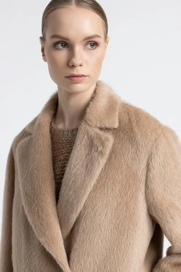Peserico Outerwear Woman Alpaca And Wool DoubleBreasted Coat Camel Peserico Outerwear Woman Alpaca And Wool DoubleBreasted Coat Camel