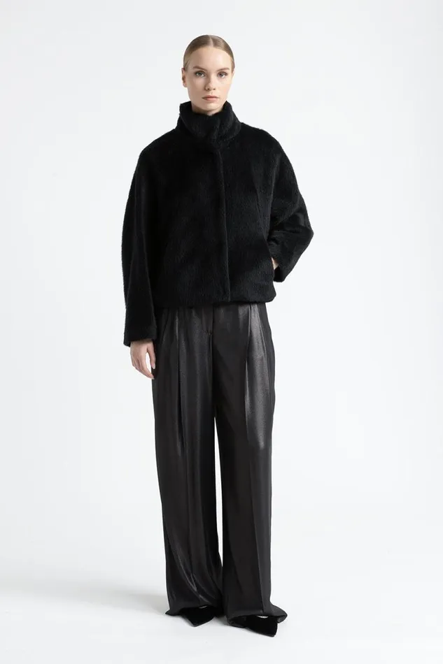 Peserico Outerwear Woman Alpaca And Wool DoubleBreasted Jacket Black Peserico Outerwear Woman Alpaca And Wool DoubleBreasted Jacket Black