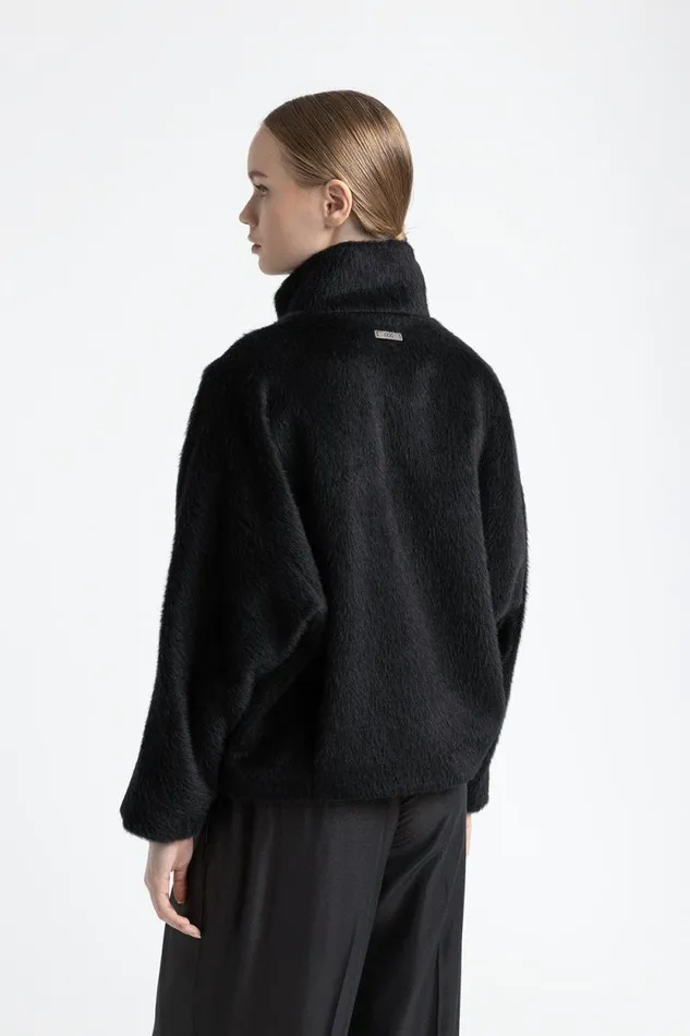 Peserico Outerwear Woman Alpaca And Wool DoubleBreasted Jacket Black Peserico Outerwear Woman Alpaca And Wool DoubleBreasted Jacket Black