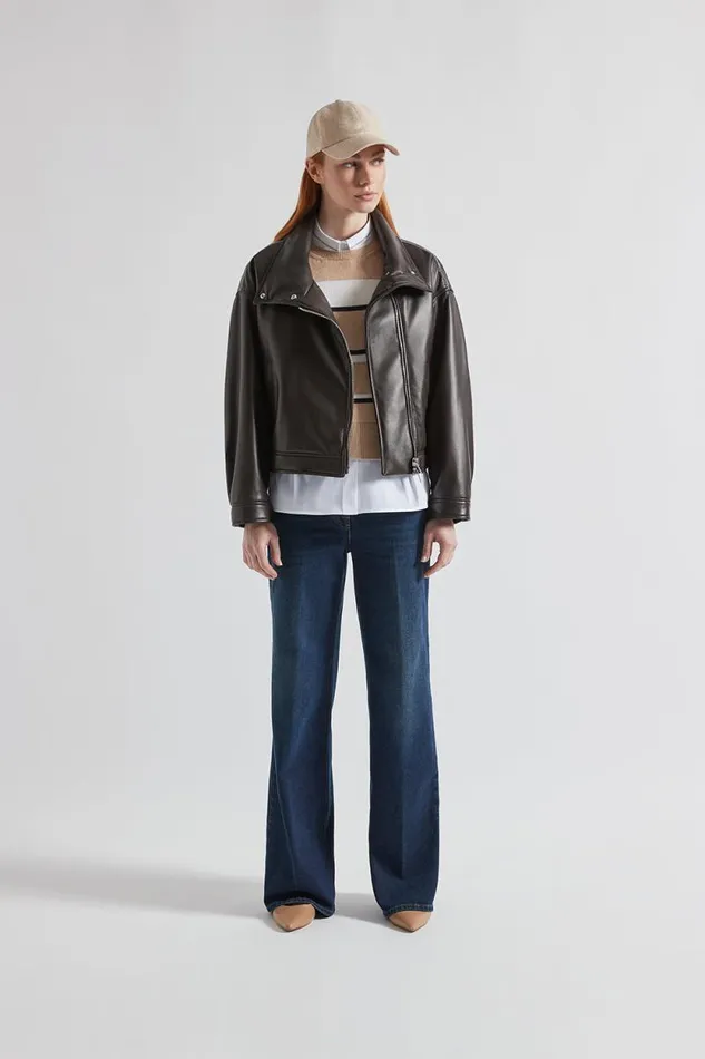 Peserico Outerwear Woman Genuine Leather DoubleBreasted Jacket Peserico Outerwear Woman Genuine Leather DoubleBreasted Jacket