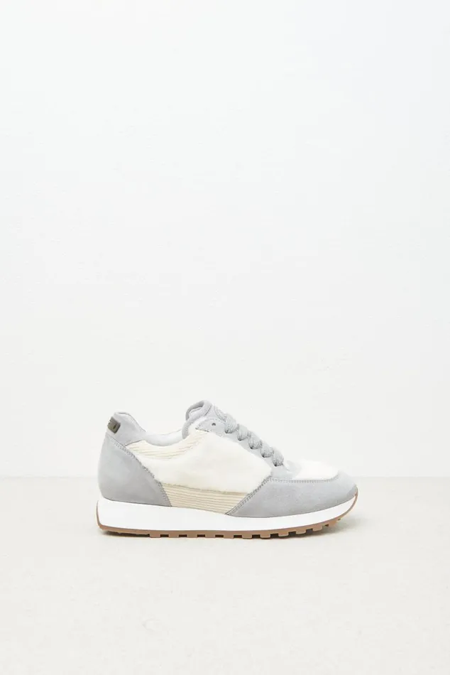Peserico Shoes Woman Real Leather And EcoFur Sneakers Granite Peserico Shoes Woman Real Leather And EcoFur Sneakers Granite