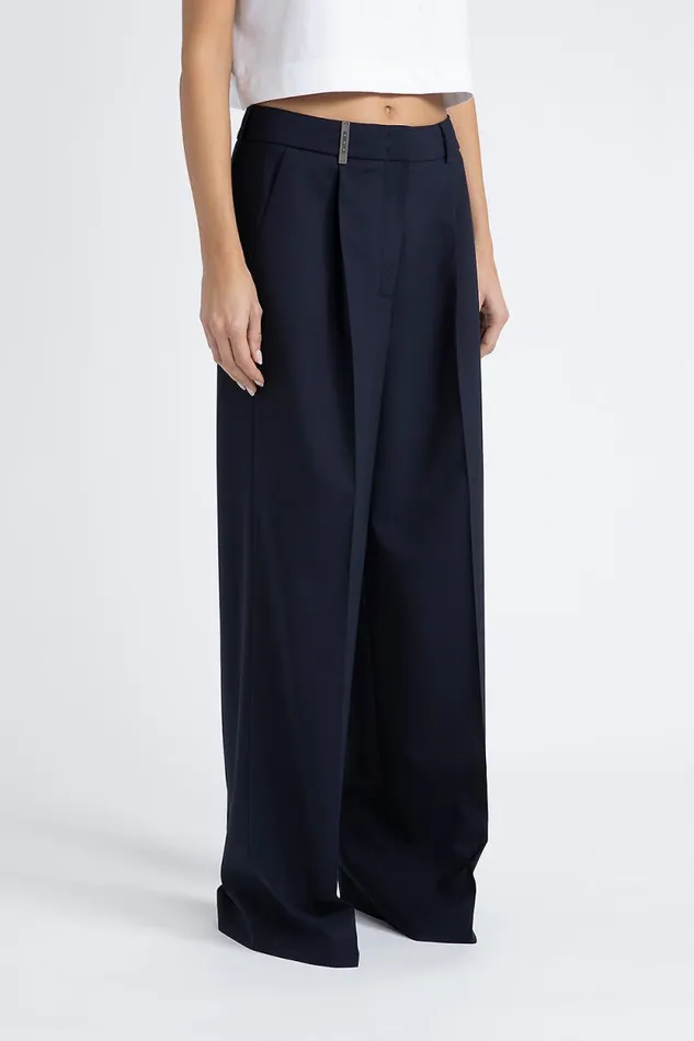 Peserico Suits And Sets Woman Technical Wool Palazzo Trousers Blue