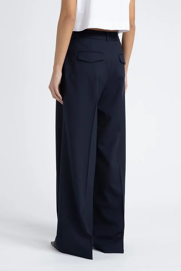 Peserico Suits And Sets Woman Technical Wool Palazzo Trousers Blue Peserico Suits And Sets Woman Technical Wool Palazzo Trousers Blue