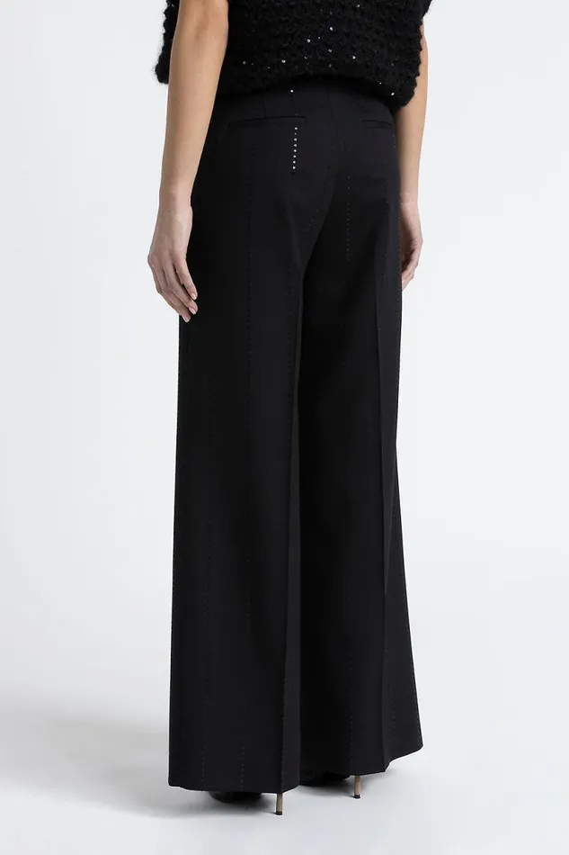 Peserico Suits And Sets Woman Wool Palazzo Trousers Black Peserico Suits And Sets Woman Wool Palazzo Trousers Black