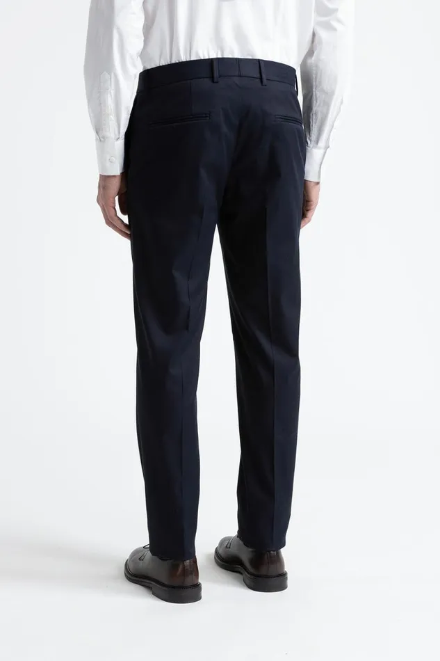 Peserico Trousers Man Classic Pants In Cotton And Wool Inkwell Blue