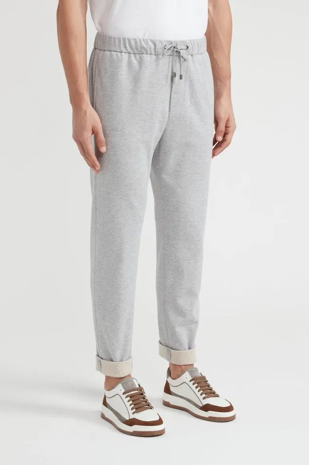 Peserico Trousers Man Cotton Blend Joggers Granite