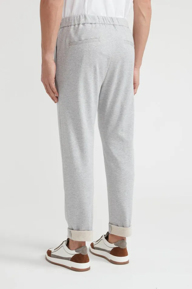 Peserico Trousers Man Cotton Blend Joggers Granite Peserico Trousers Man Cotton Blend Joggers Granite