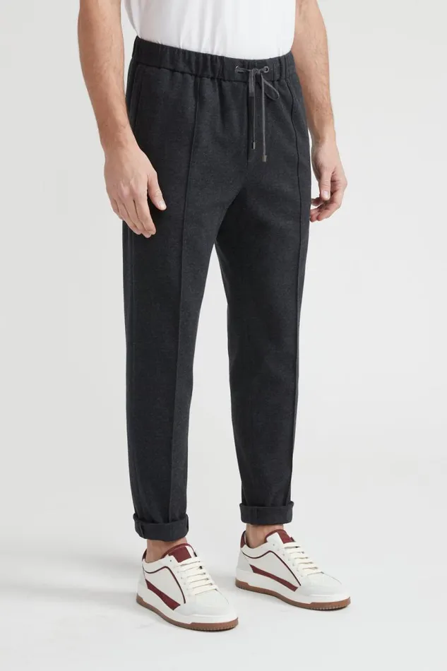 Peserico Trousers Man Cotton Blend Joggers Graphite