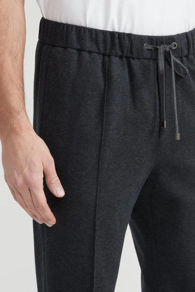 Peserico Trousers Man Cotton Blend Joggers Graphite Peserico Trousers Man Cotton Blend Joggers Graphite