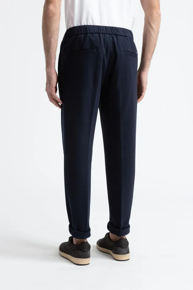 Peserico Trousers Man Cotton Blend Joggers Inkwell Blue Peserico Trousers Man Cotton Blend Joggers Inkwell Blue