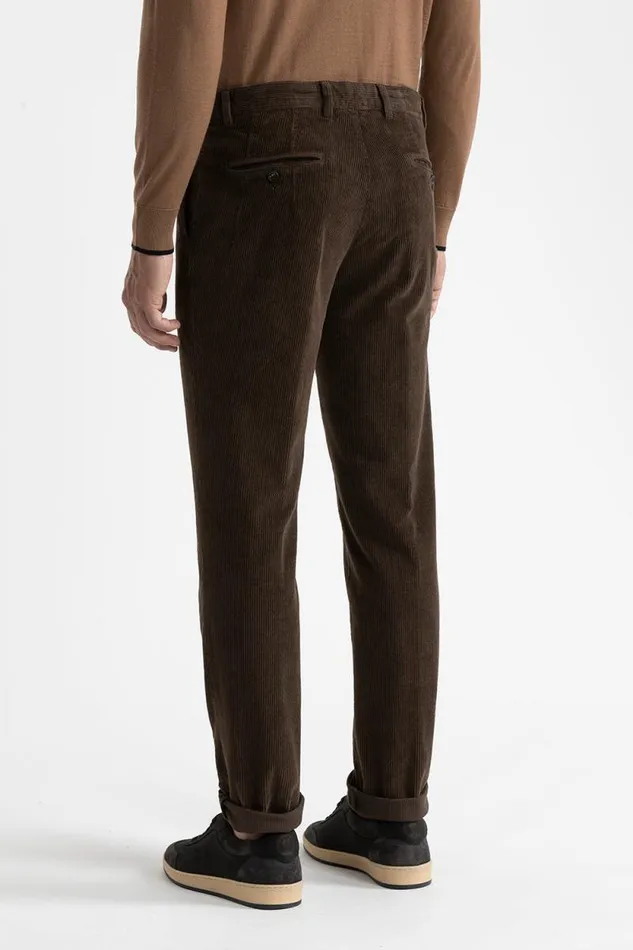 Peserico Trousers Man Cotton Corduroy Chinos Walnut Peserico Trousers Man Cotton Corduroy Chinos Walnut
