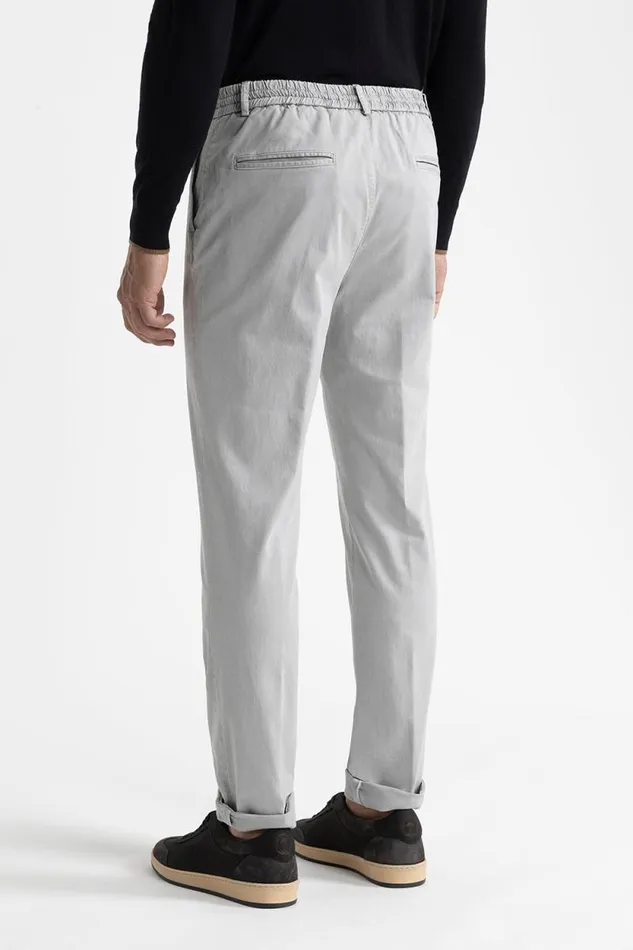 Peserico Trousers Man Cotton Tencel And Silk Joggers Granite Peserico Trousers Man Cotton Tencel And Silk Joggers Granite