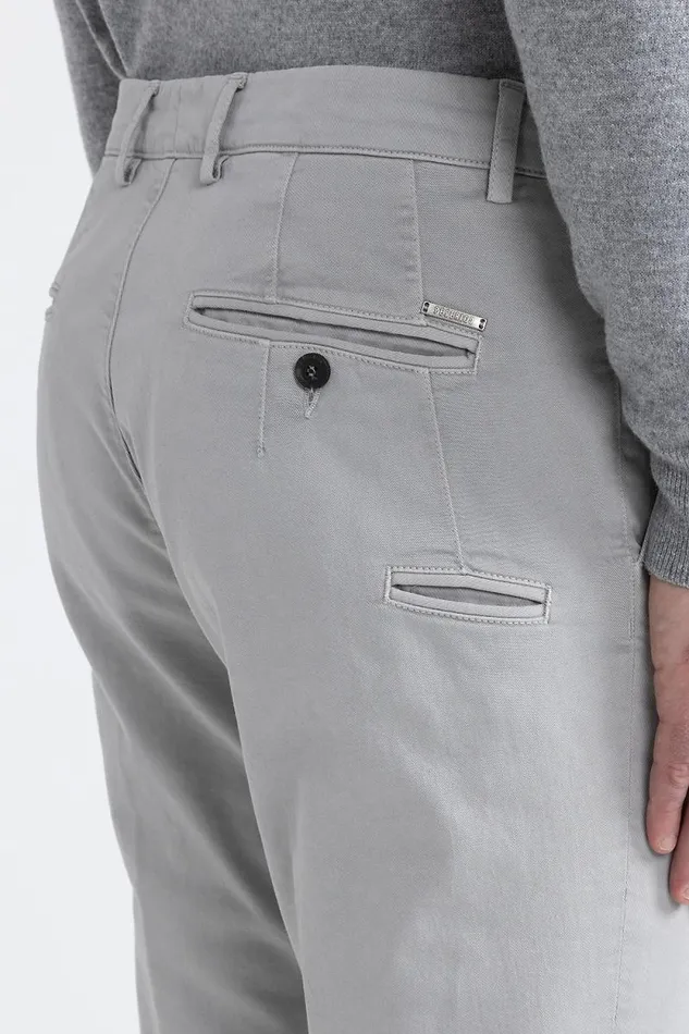 Peserico Trousers Man Stretch Cotton Chinos Granite Peserico Trousers Man Stretch Cotton Chinos Granite