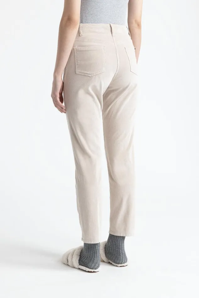 Peserico Trousers Woman Needlecord Denim Cigarette Trousers Barley Peserico Trousers Woman Needlecord Denim Cigarette Trousers Barley